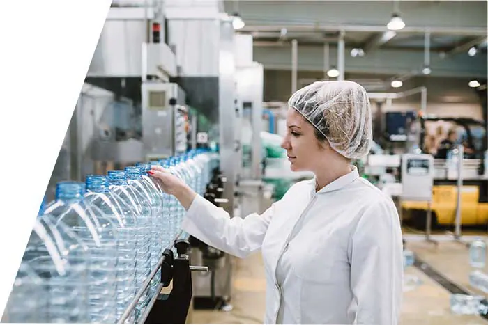 Quality inspection of bottled water on a production line